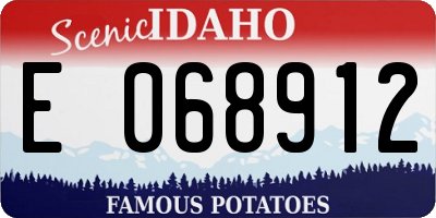 ID license plate E068912