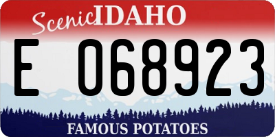 ID license plate E068923