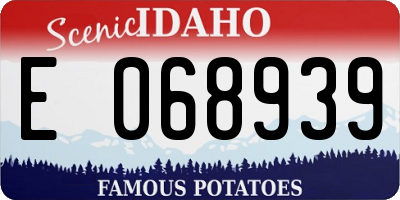 ID license plate E068939