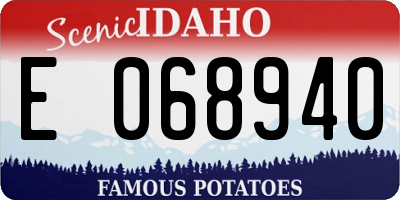 ID license plate E068940