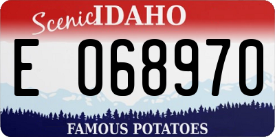 ID license plate E068970