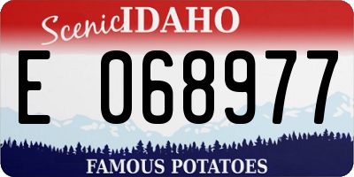 ID license plate E068977