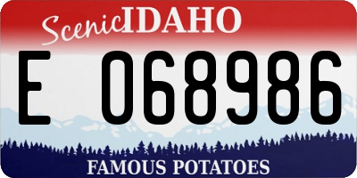 ID license plate E068986