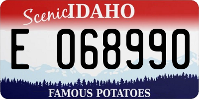 ID license plate E068990