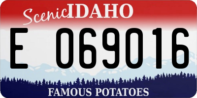 ID license plate E069016