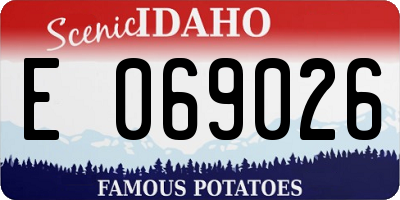 ID license plate E069026