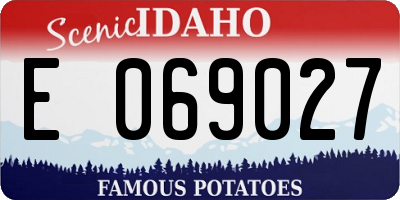 ID license plate E069027