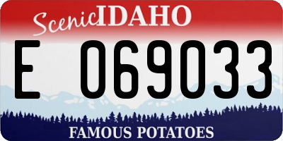 ID license plate E069033