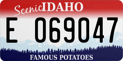 ID license plate E069047