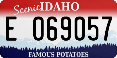ID license plate E069057