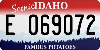 ID license plate E069072