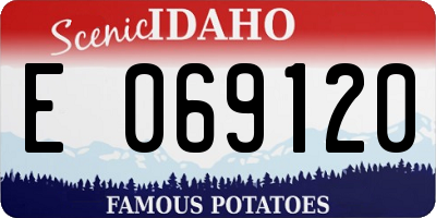 ID license plate E069120