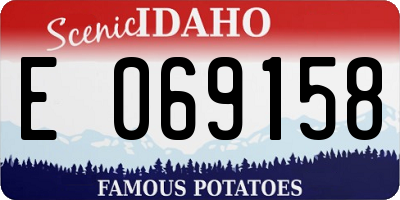 ID license plate E069158