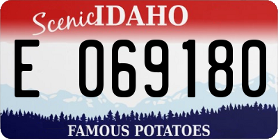 ID license plate E069180