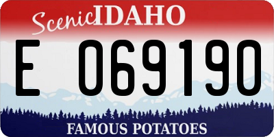 ID license plate E069190
