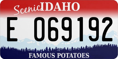 ID license plate E069192
