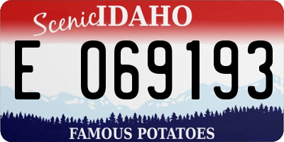 ID license plate E069193