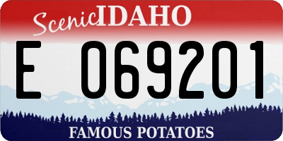 ID license plate E069201