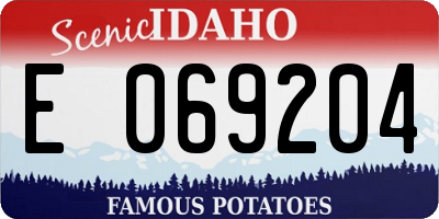 ID license plate E069204