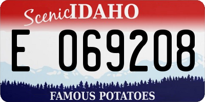 ID license plate E069208