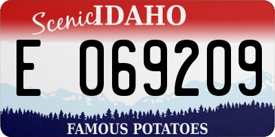 ID license plate E069209