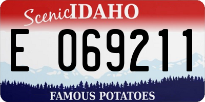 ID license plate E069211