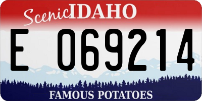ID license plate E069214