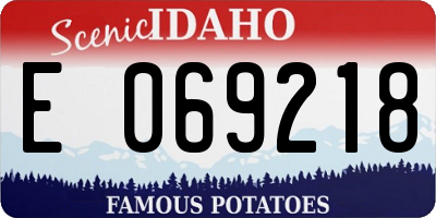ID license plate E069218