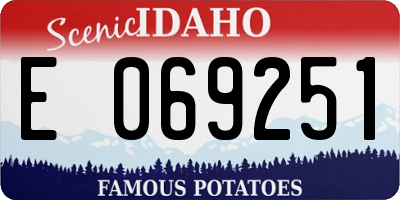 ID license plate E069251