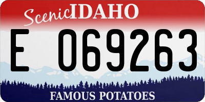 ID license plate E069263