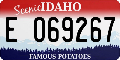 ID license plate E069267
