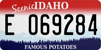ID license plate E069284