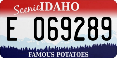 ID license plate E069289