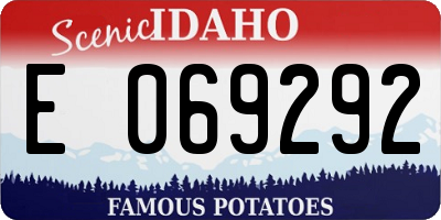 ID license plate E069292