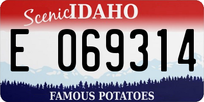 ID license plate E069314