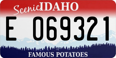 ID license plate E069321