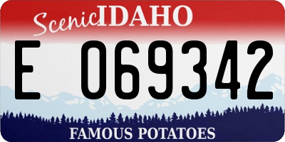 ID license plate E069342