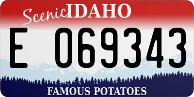 ID license plate E069343