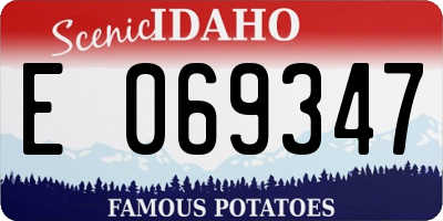 ID license plate E069347