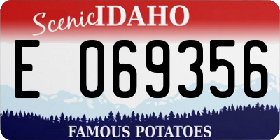 ID license plate E069356