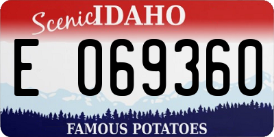 ID license plate E069360