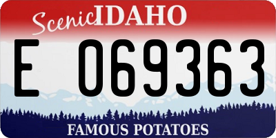 ID license plate E069363