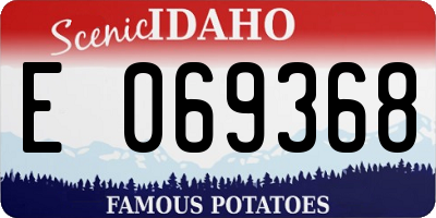 ID license plate E069368