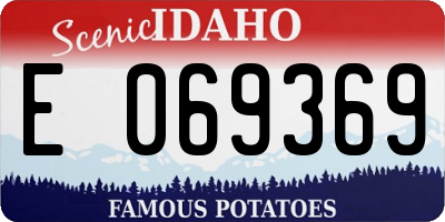 ID license plate E069369