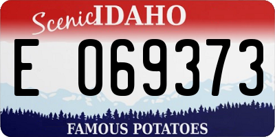 ID license plate E069373