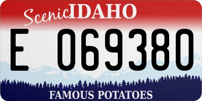 ID license plate E069380