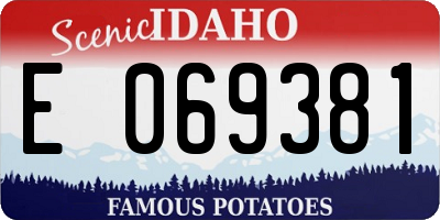 ID license plate E069381