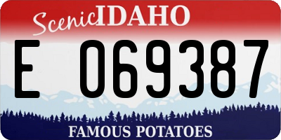 ID license plate E069387