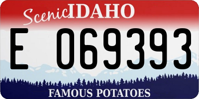 ID license plate E069393