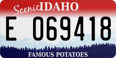 ID license plate E069418